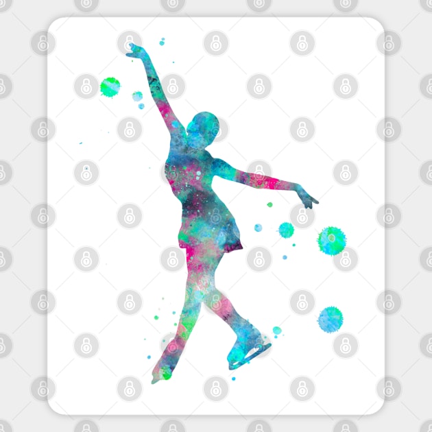 Figure Skating Watercolor Painting 1 Sticker by Miao Miao Design